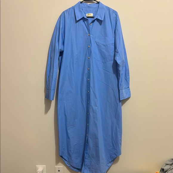 NWOT MAEVE hydrangea blue shirt dress 🦋 - Picture 2 of 9